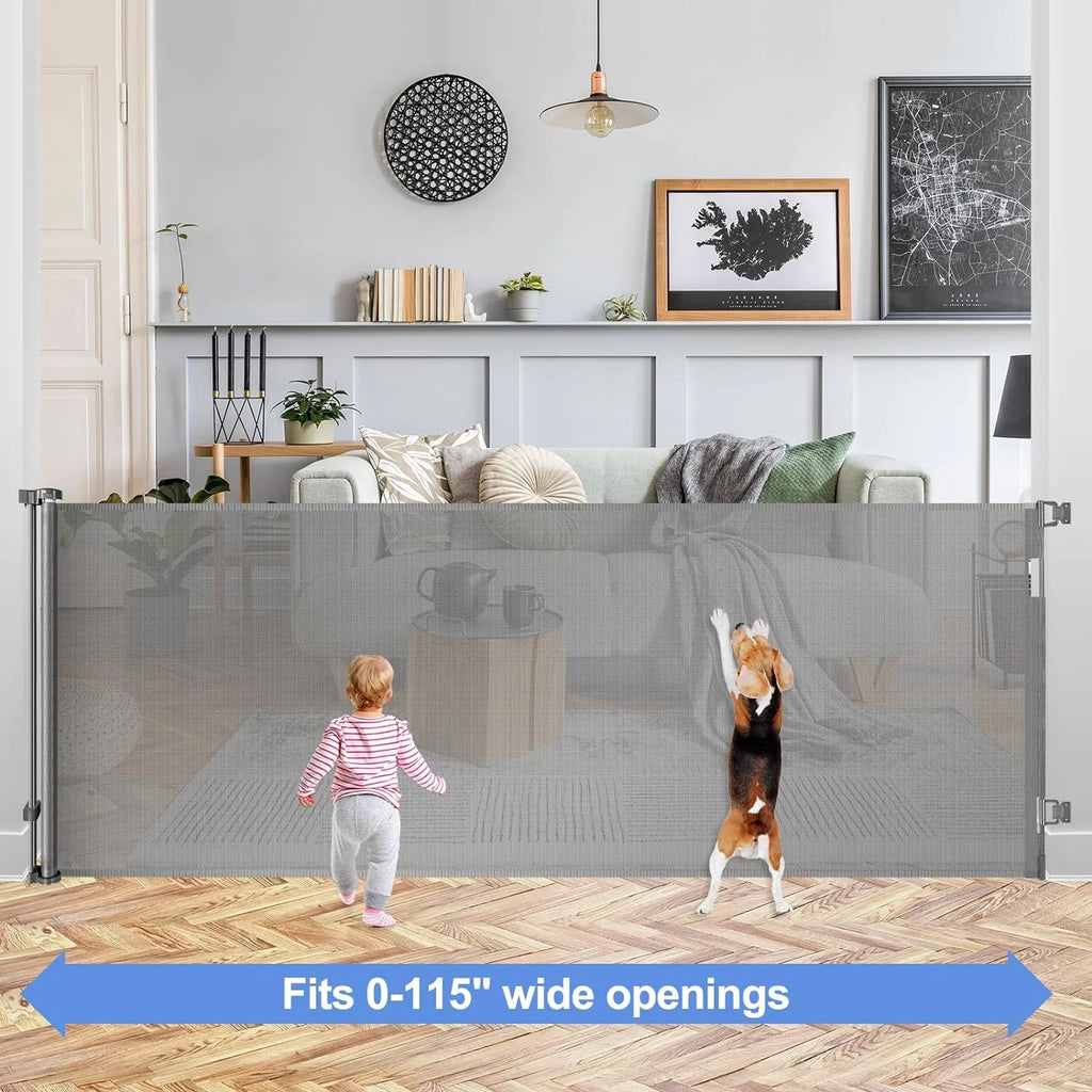 42" Tall X 115" Extra Wide Retractable Baby Gate U670