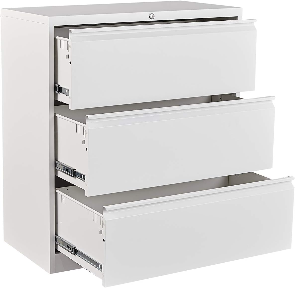 3 Drawer Black Metal Lateral File Cabinet with Lock S50321