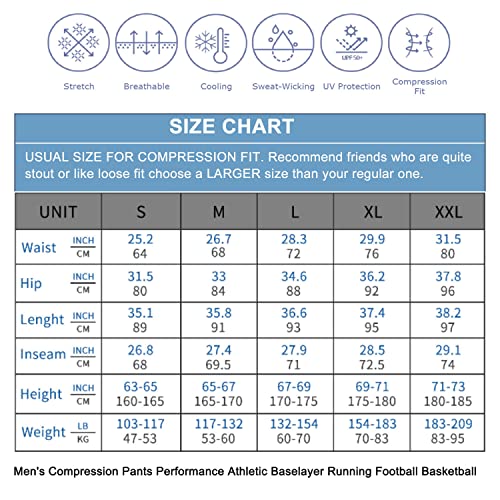 Men's Athletic Compression Pants Gym Leggings Workout Tights Sport Baselayer Running Yoga Football Basketball R6964