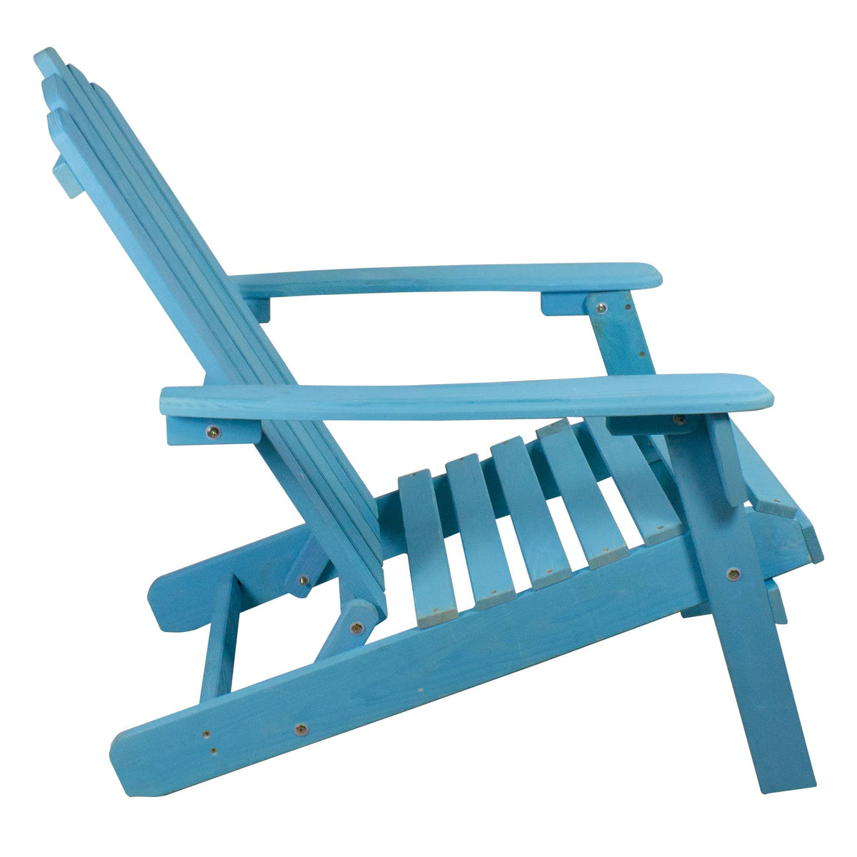 36x22 Blue Classic Folding Wooden Adirondack Chair W7269