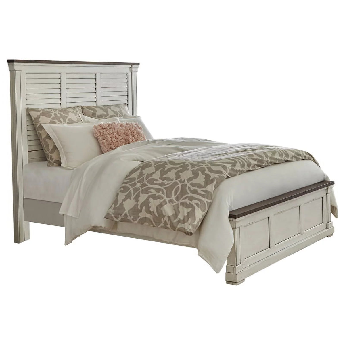 5-Piece Wood Eastern King Panel Bedroom Set in White Y26752