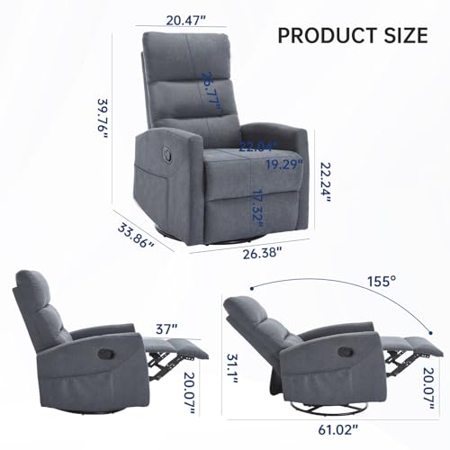 Beige Vibration Massage Swivel Rocker Recliner Chair T99999