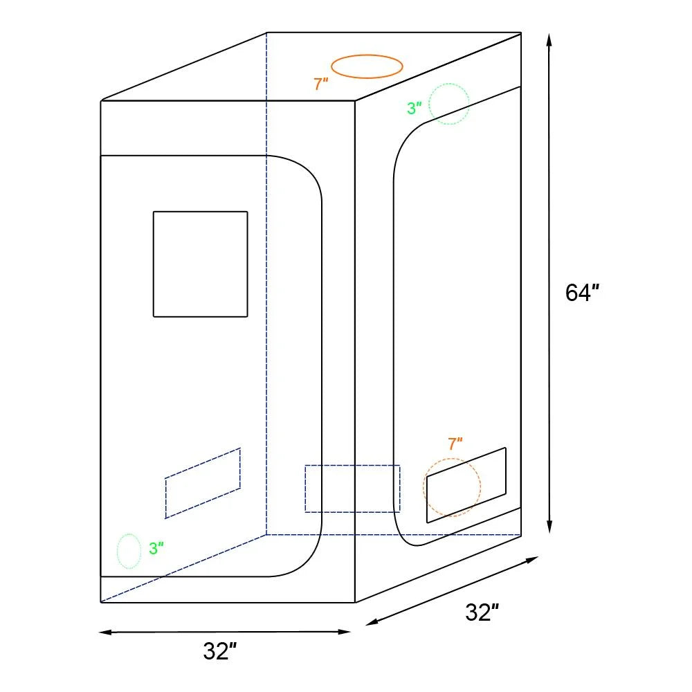 32" x 64" Mylar Hydroponic Grow Tent F47068
