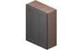 Grey 2 Doors 2 Shelves Wall Cabinet High-Density Fiberboard W740
