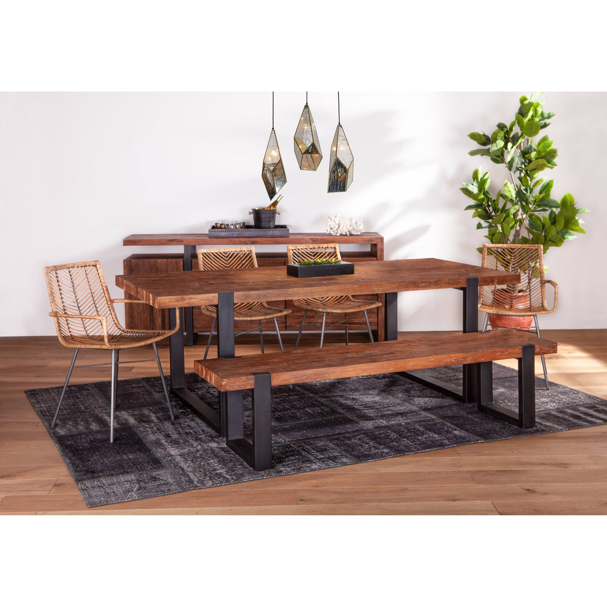 Aged Teak Dining Bench F857