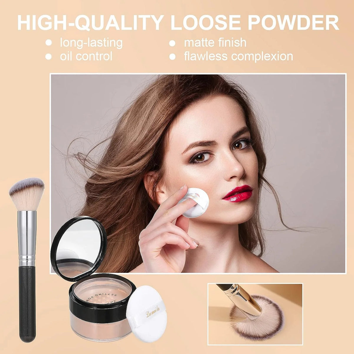 Full Coverage Matte Oil Control Foundation Concealer with Primer and Brush and Sponges G426106