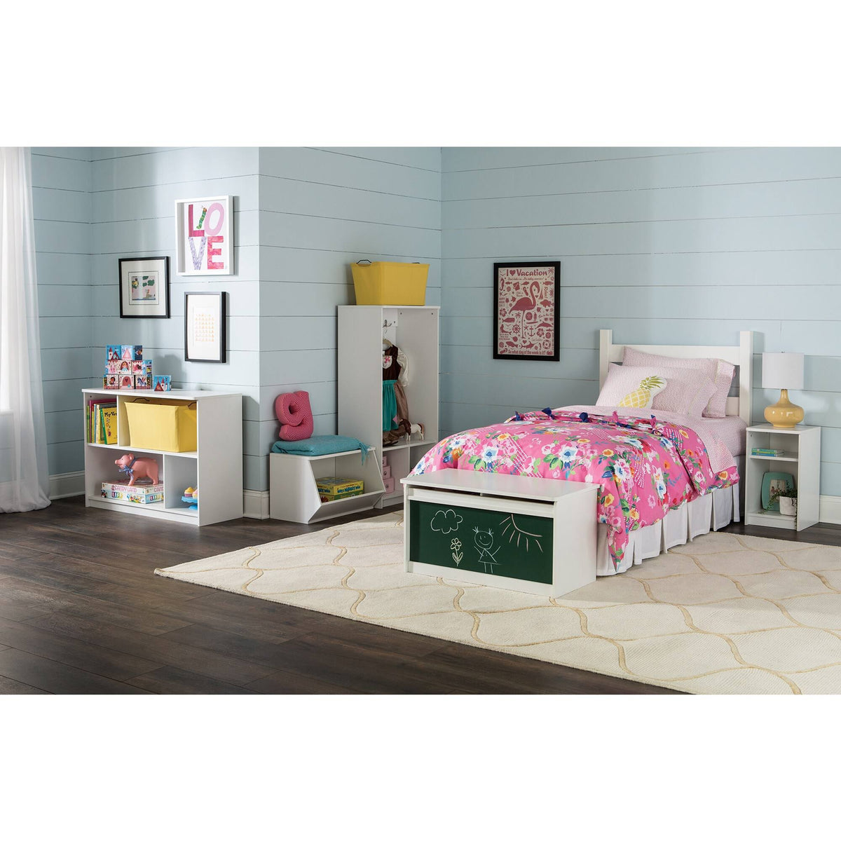 White 2-Tier Offset Bookcase U3208