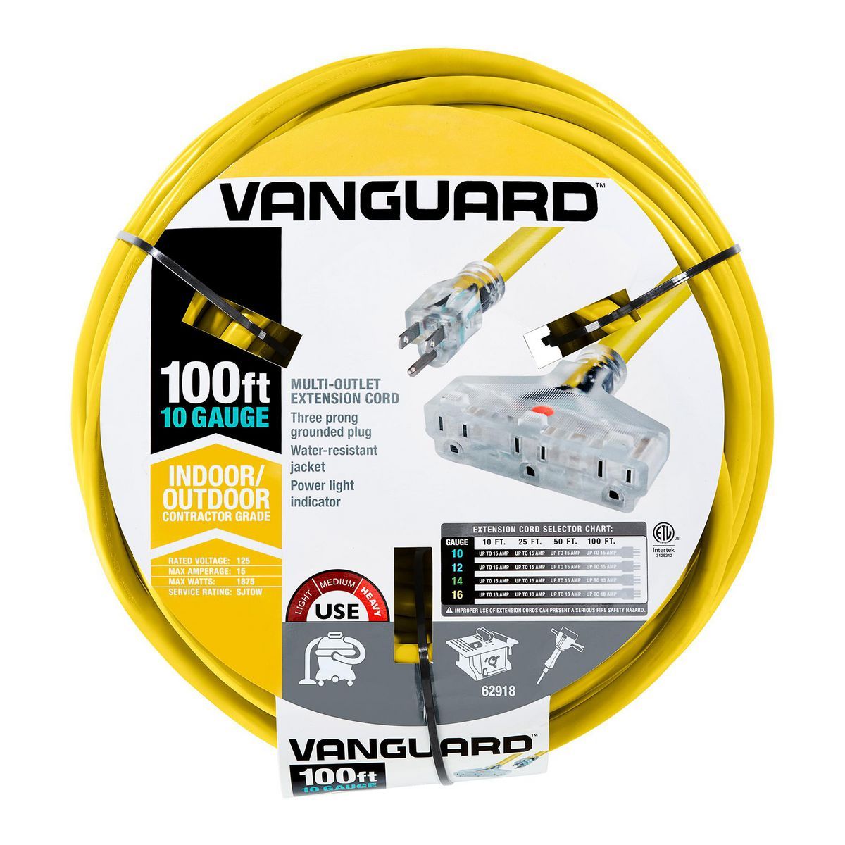 100 ft. 10/3 Gauge Triple-Tap Extension Cord R300