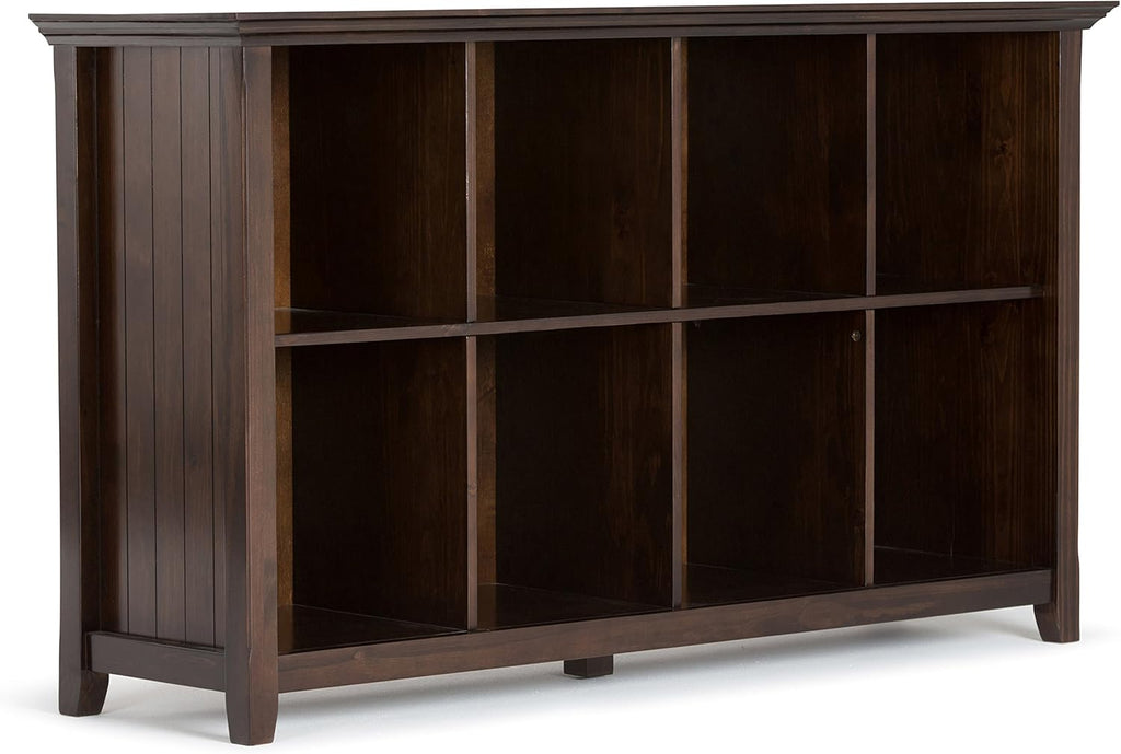 Solid Wood 8 Cube Storage Sofa Table in Brunette Brown Z683644