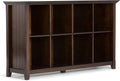 Solid Wood 8 Cube Storage Sofa Table in Brunette Brown Z683644