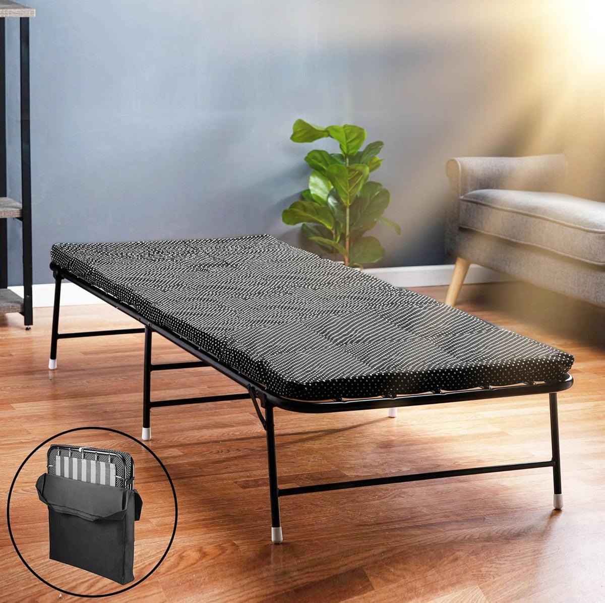 Folding Bed with Memory Foam Mattress and Carrying Bag M529753