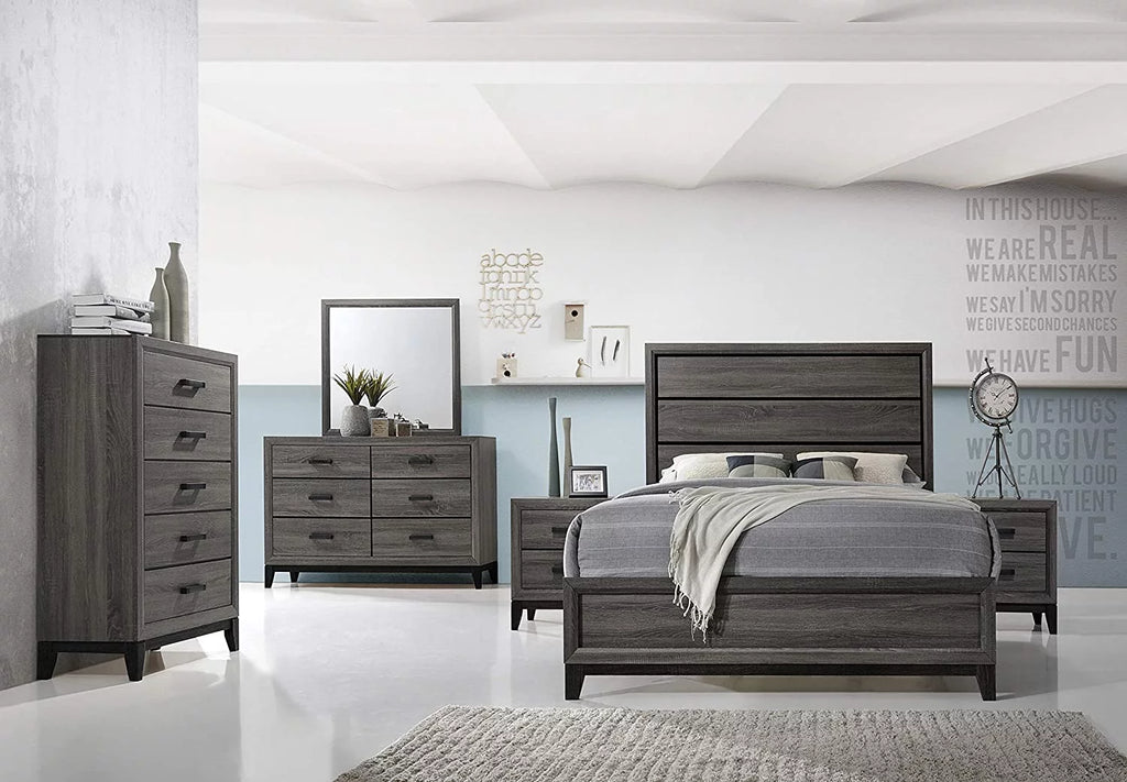 Gray Wooden Bed King Size K93436