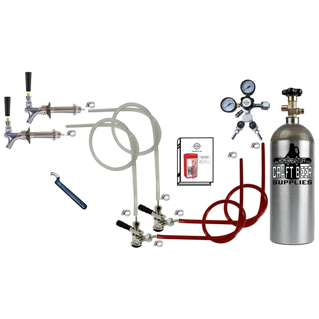 2 Tap Kegerator Conversion Kit Door Mount Draft Beer Co2 Tank Reg X32283