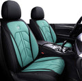 Leatherette Car Seat Covers Full Set Black-Pink W404765