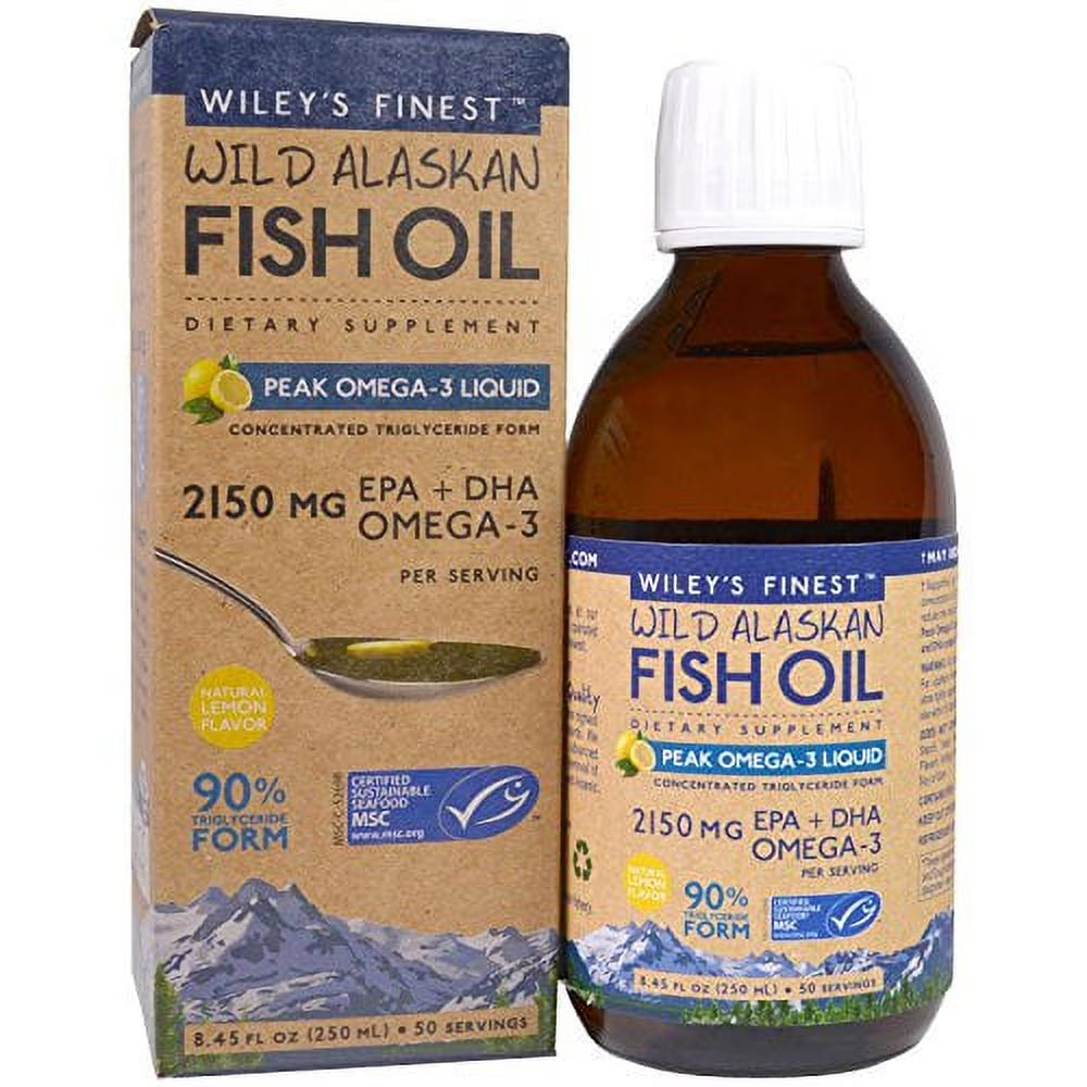 Wild Alaskan Fish Oil Liquid 2150mg EPA + DHA Omega-3 Supplement 50 Servings I96808