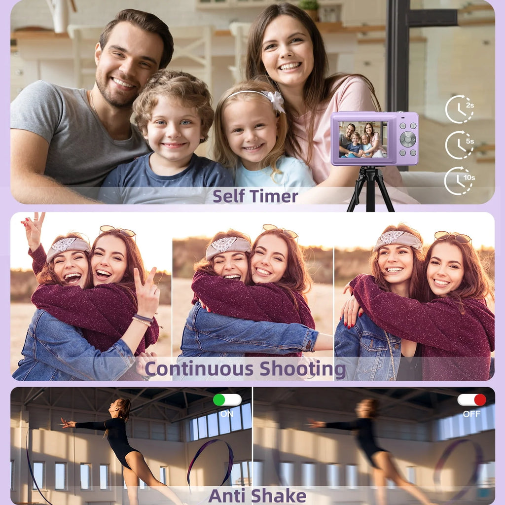 Digital Camera, 1080P, 44MP, 16X Zoom, Compact M64576
