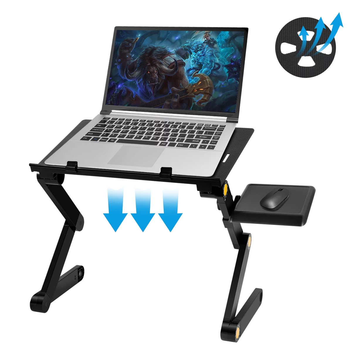 Black Adjustable Folding Laptop Desk R212