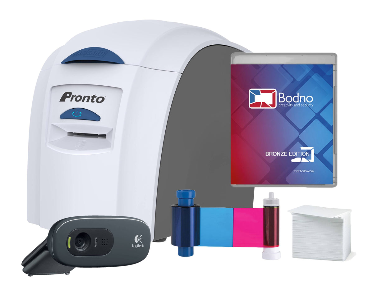 ID Card Printer & Supplies Package with Software and Camera W5410