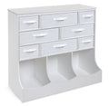 White Storage Station with Eight Baskets and Three Bins O307