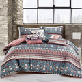 Teal Pink Southwestern Design Comforter Bedding Set Queen Size L322