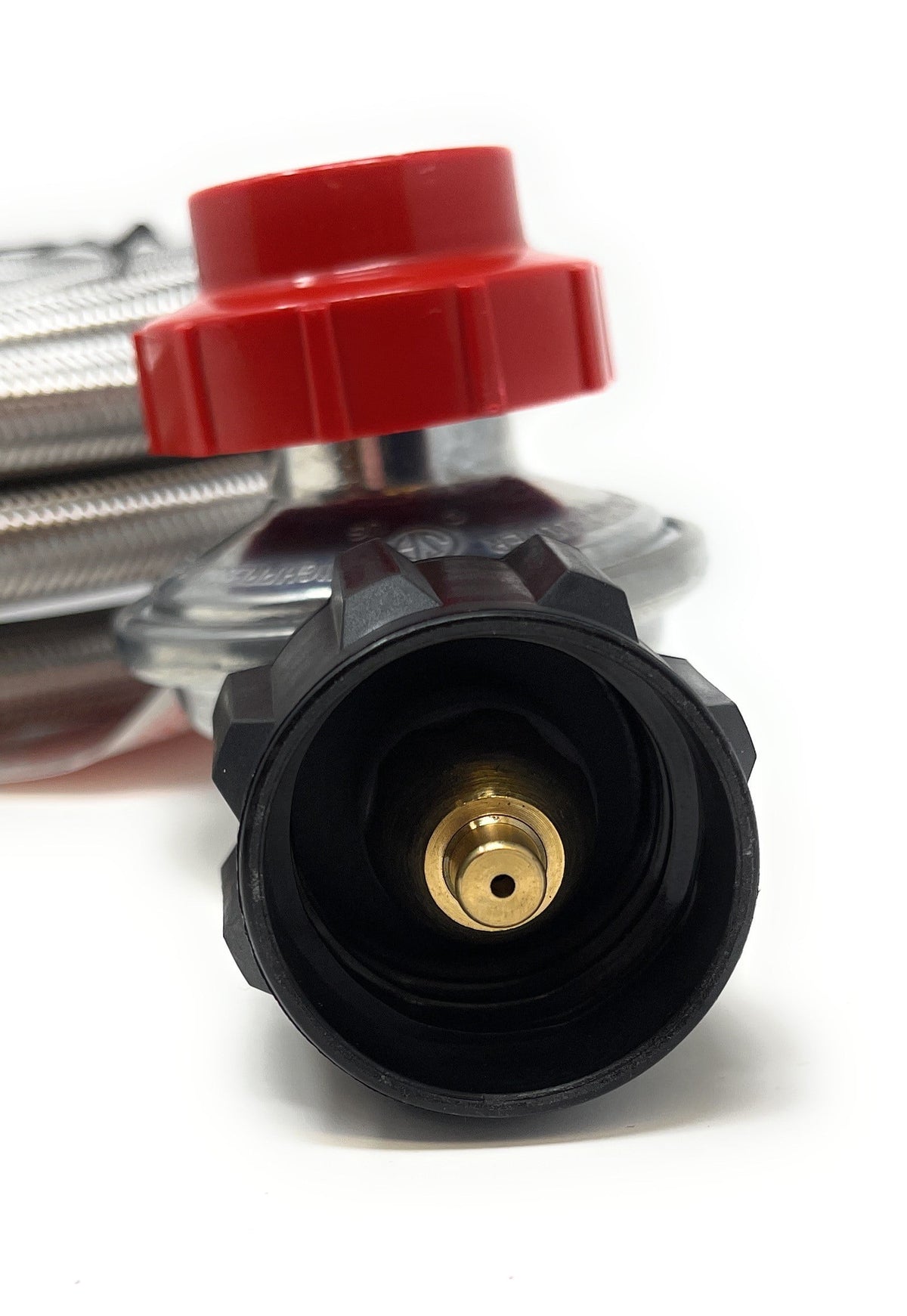 20 PSI Adjustable Propane Regulator with Stainless Steel Braided Hose, 8 FT U10007
