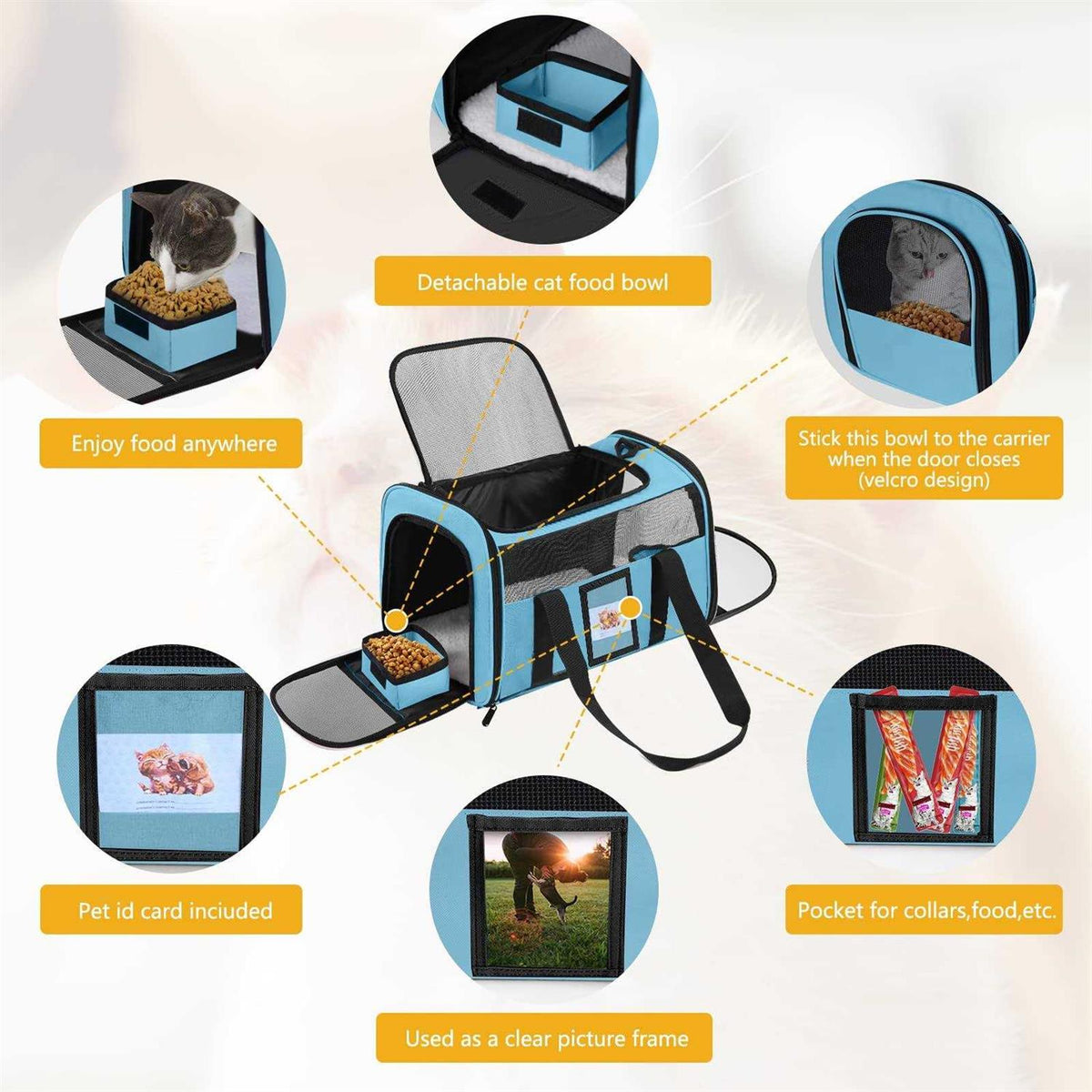 Cat Dog Pet Carrier Airline Approved I4405
