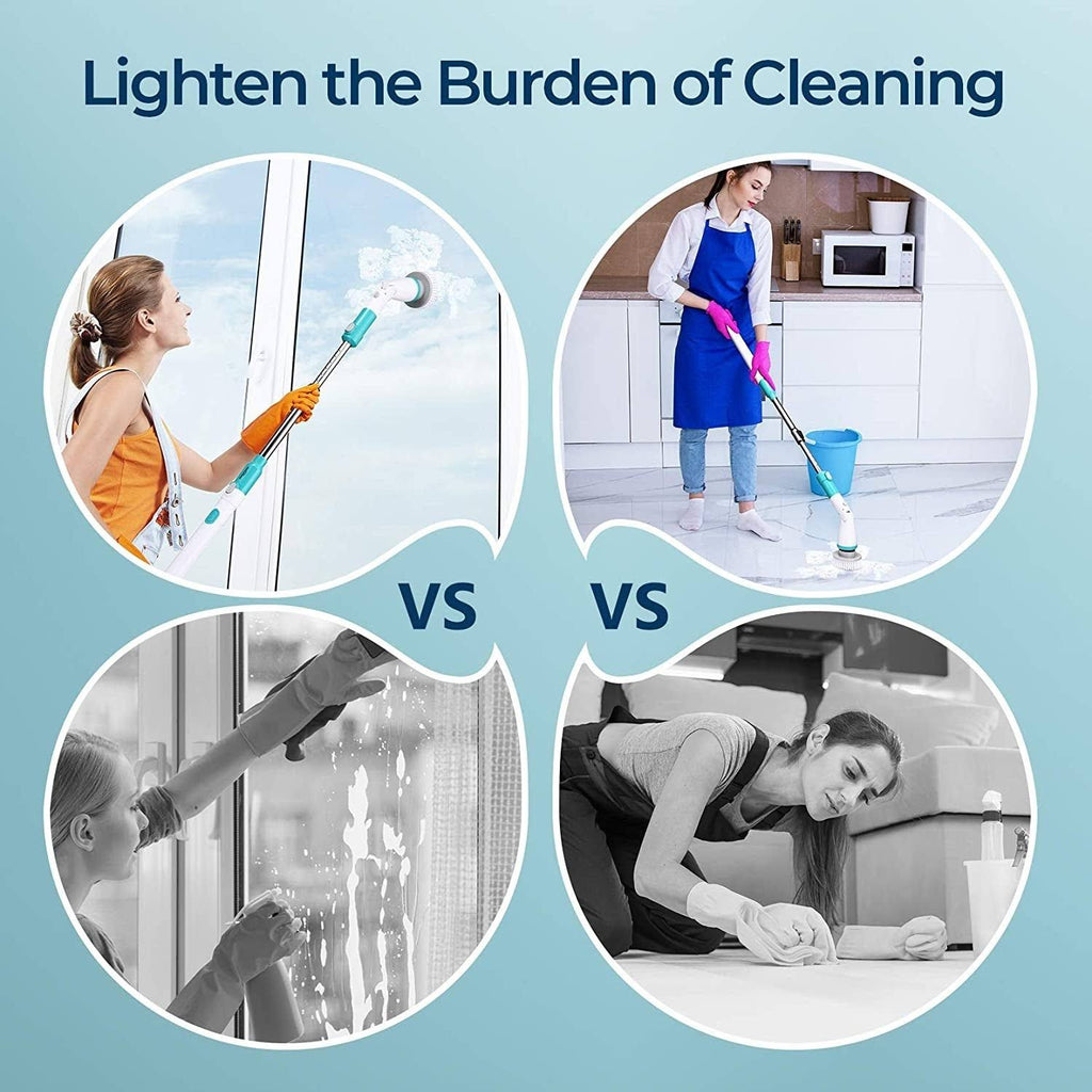 Electric Spin Scrubber with Adjustable Extension Handle B431368