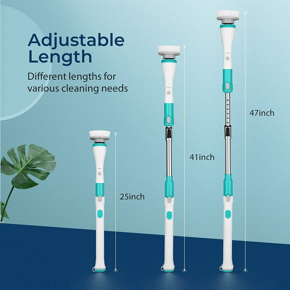 Electric Spin Scrubber with Adjustable Extension Handle B431368