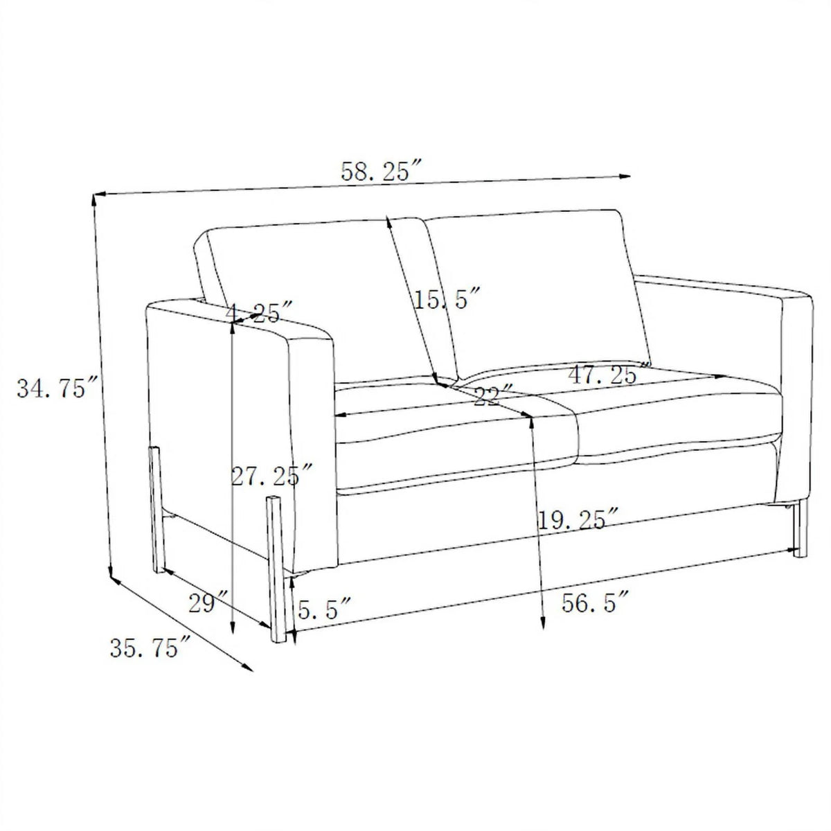 Upholstered Fabric Sofa Set with Track Arms R112527