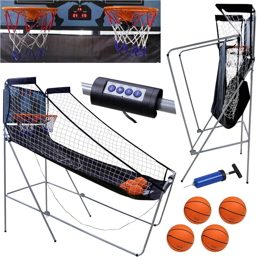 Foldable Indoor Basketball Arcade Game with LED Scoreboard D172607
