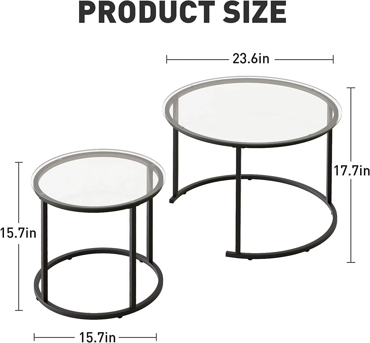 Tempered Glass Round End Table E741786