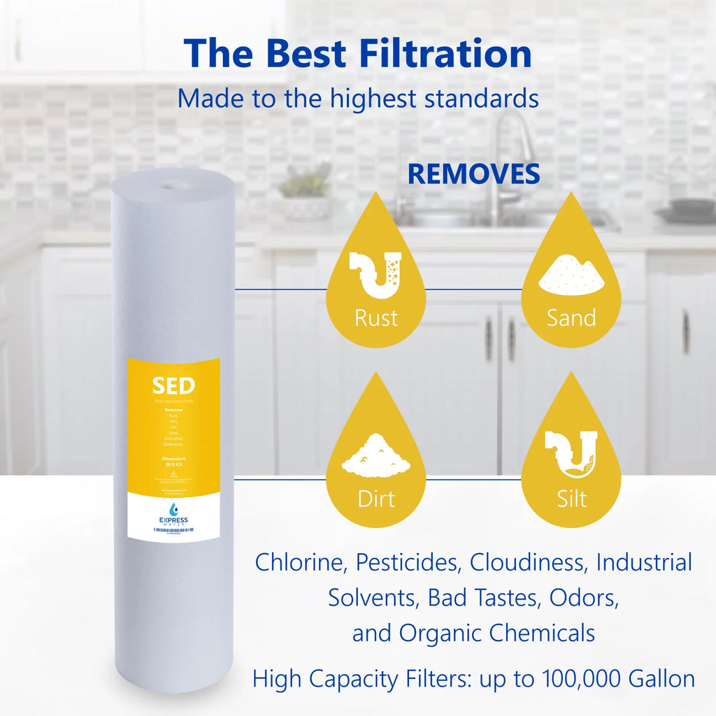 Sediment Replacement Filter 5 Micron 4.5" x 20" Water Filter W784476