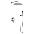 Chrome Wall Mounted Rain Shower Faucet Set with Hand Shower D40601