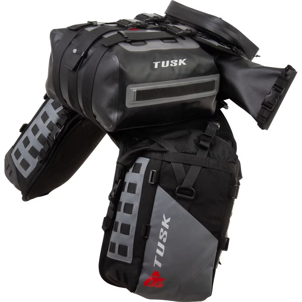 Rackless Luggage System with Small Dry Duffel Tail Bag Heat Shield O69065
