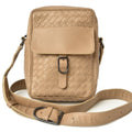 Camel Leather Shoulder Bag J717176