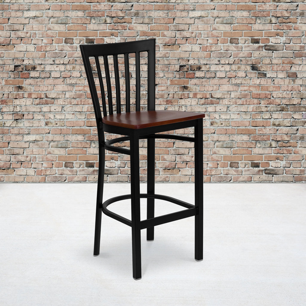 School House Back Metal Restaurant Barstool L467708