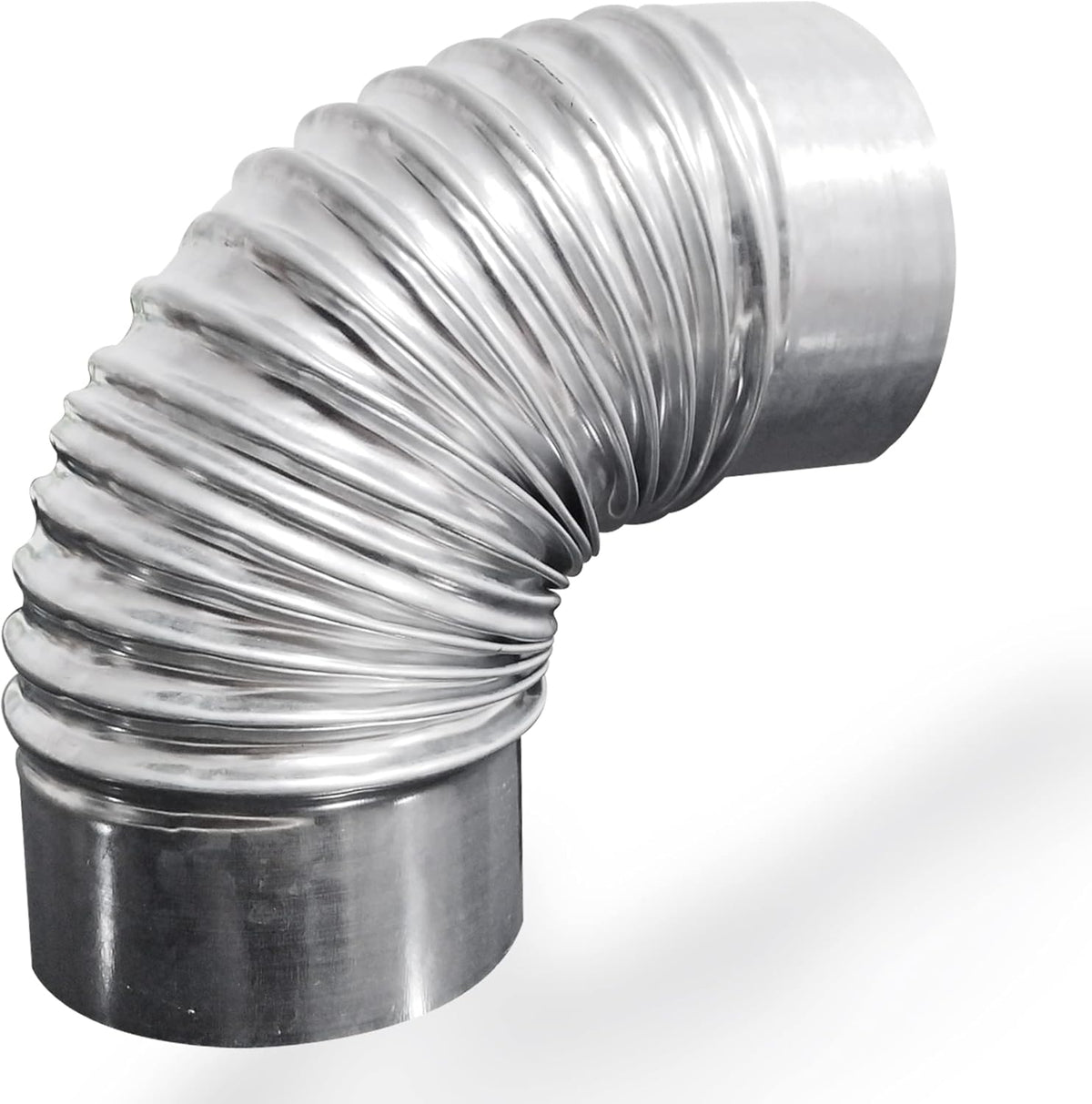 90 Degree Metal Elbow Connector, 4", Silver E254508