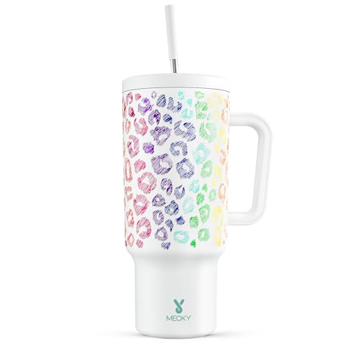 40oz Insulated Stainless Steel Tumbler with Handle and Straw V421410