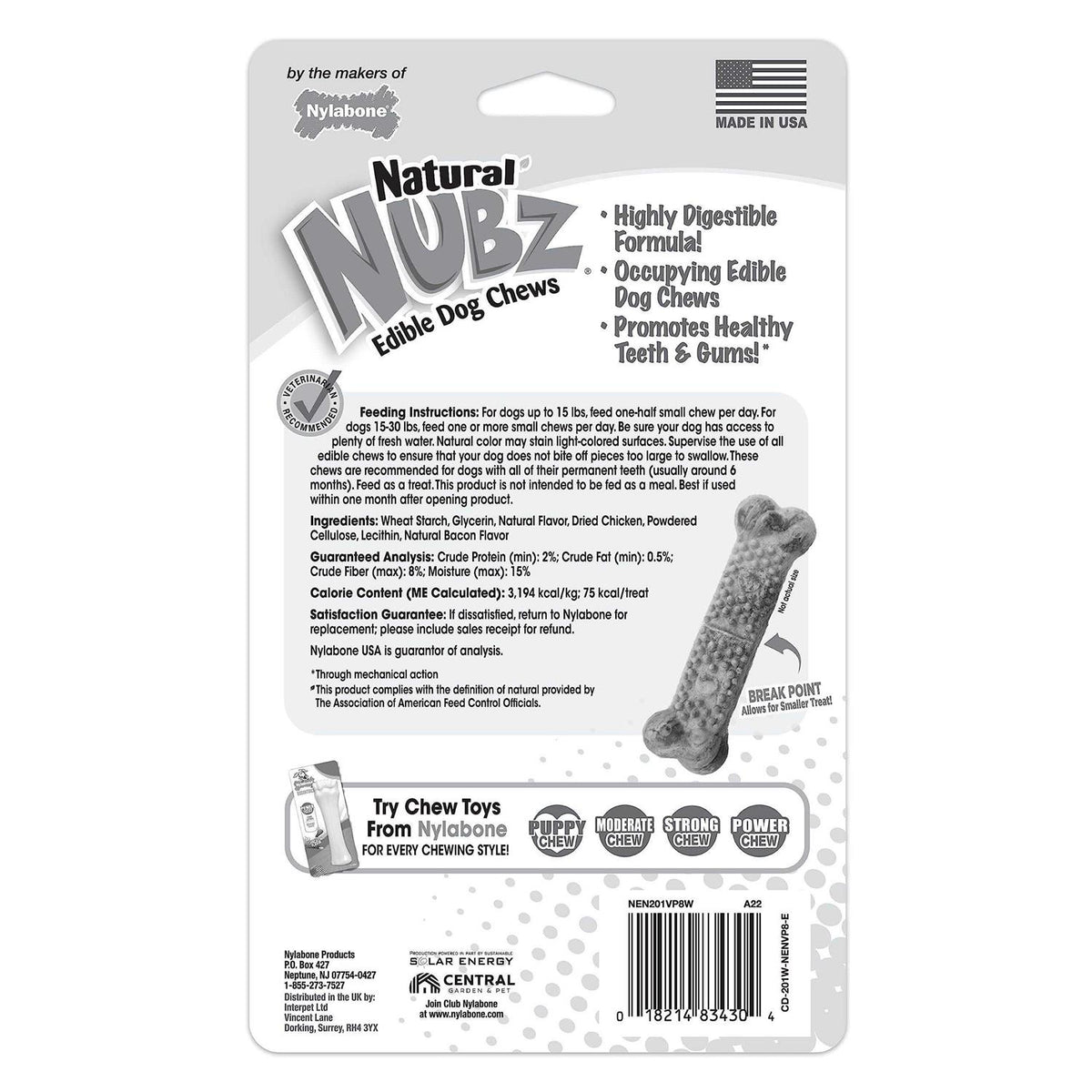 Natural Nubz Dog Treat with Real Chicken O846172