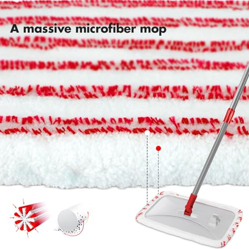 Extra Large Microfiber Flat Mop with 5 Pad I7599