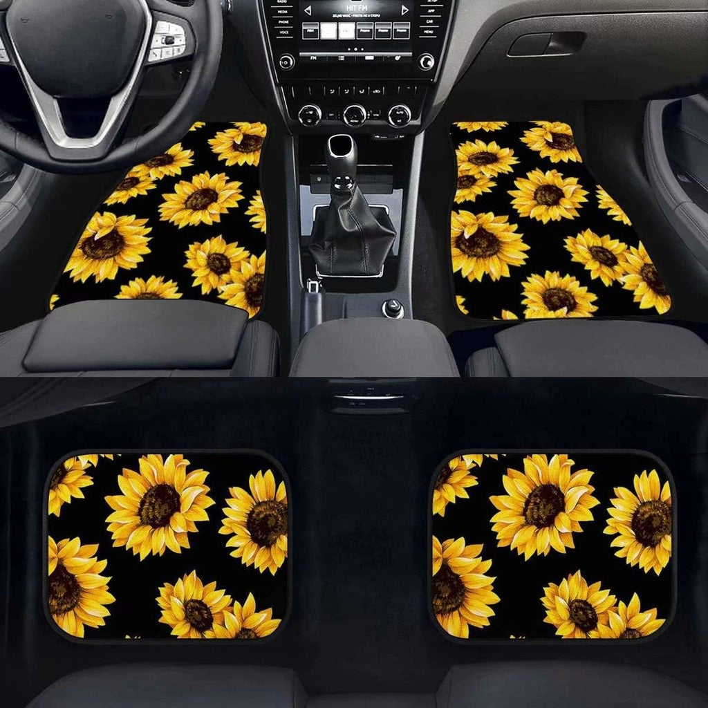 Black Car Mat 4pcs Set Front Floor Mat with Back Mat P8054