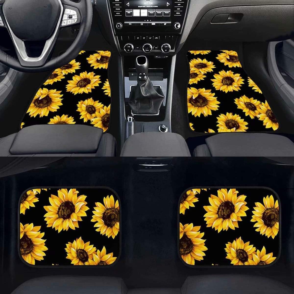 Black Car Mat 4pcs Set Front Floor Mat with Back Mat P8054