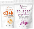 Vitamin D3 5,000iu + K2 100mcg Softgels & Multi Collagen Protein Powder 2 Pack O4934