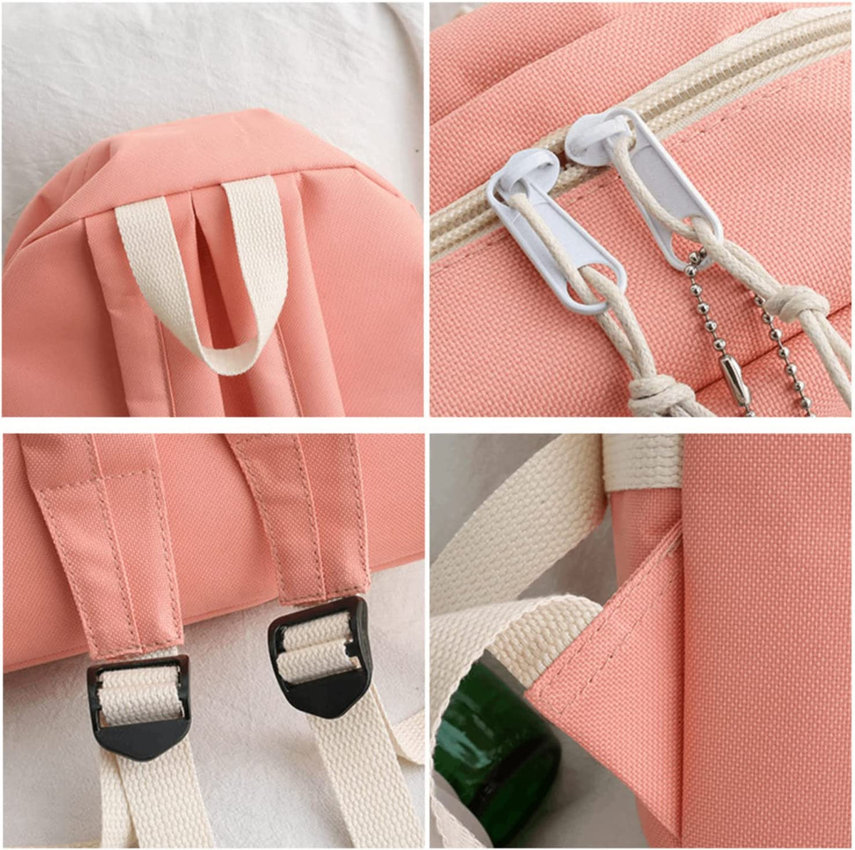 5Pcs Backpacks Combo Set with Bear Pendant & Pins Z438