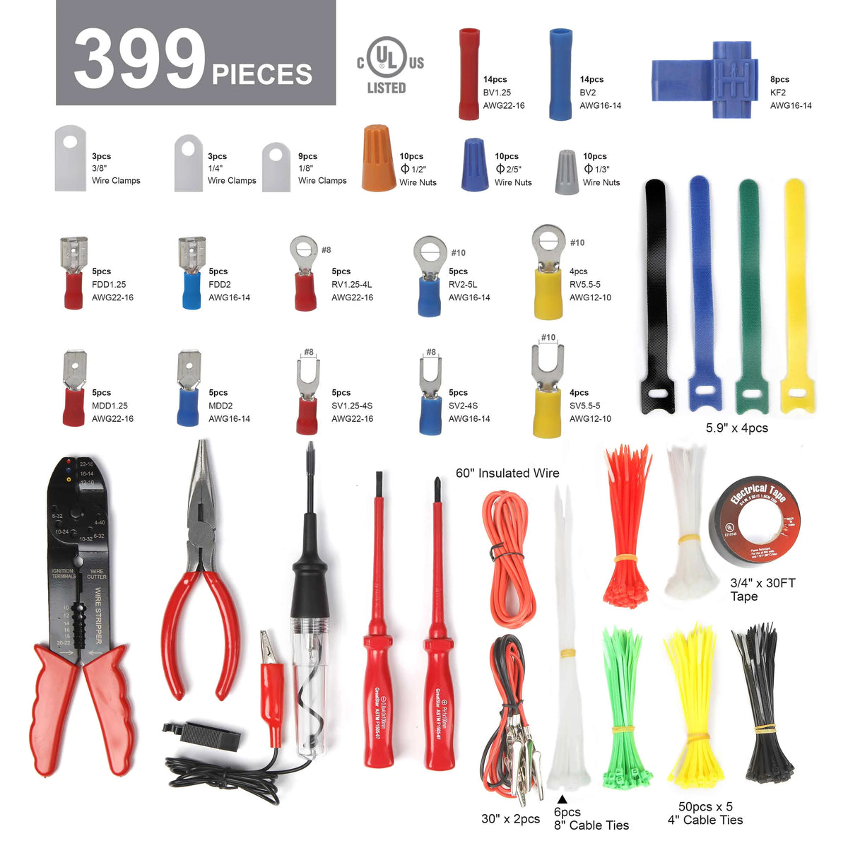 399-Piece Auto Electrical Repair Kit K88605