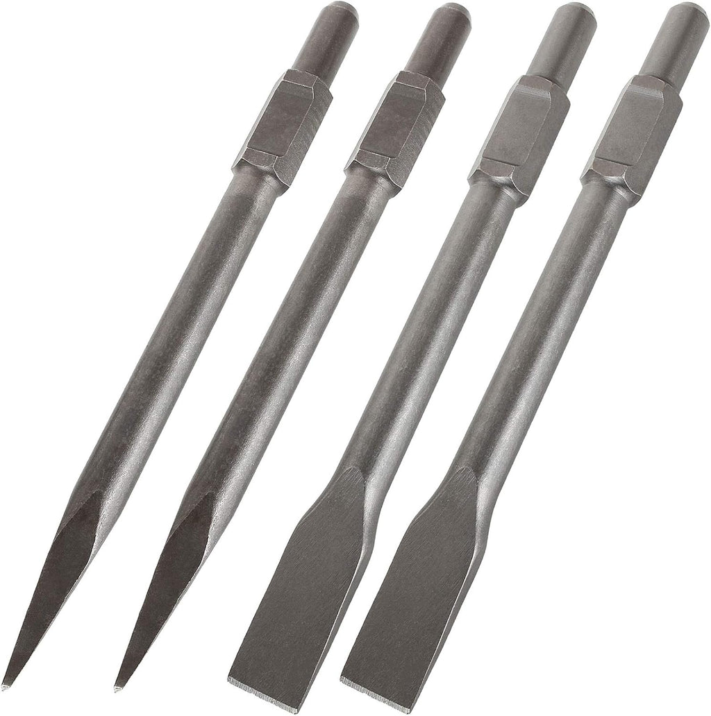 12 inch Demolition Hammer Drill Flat Tip and Bull Point Chisels, Pack of 2 A342654