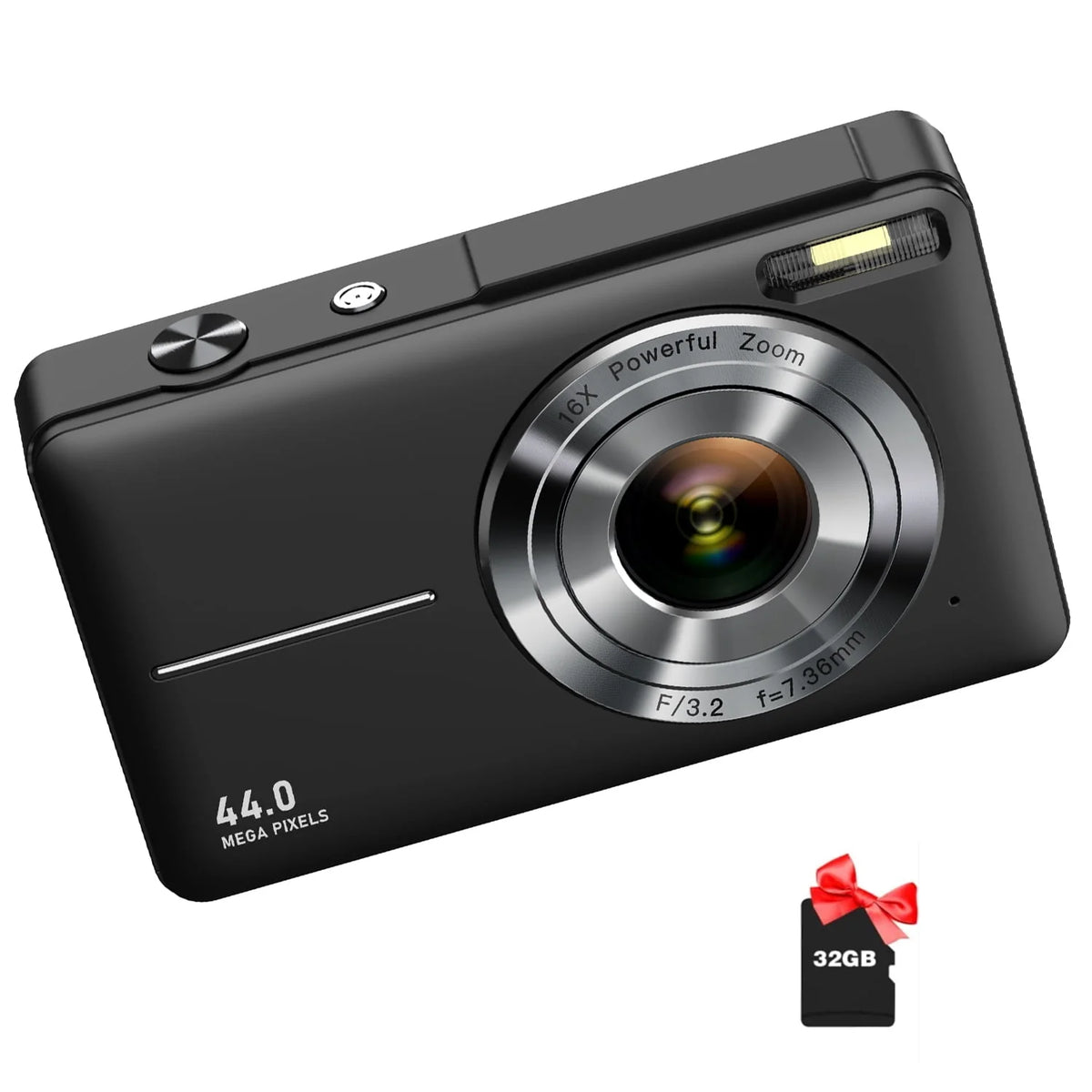 Digital Camera, 1080P, 44MP, 16X Zoom, Compact M64576