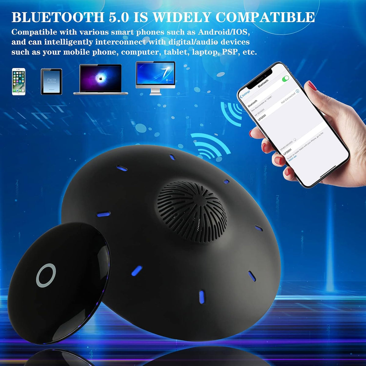 Magnetic Levitating Bluetooth Speaker with LED Lights Base Q68849
