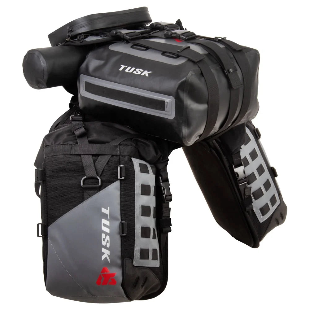 Rackless Luggage System with Small Dry Duffel Tail Bag Heat Shield O69065