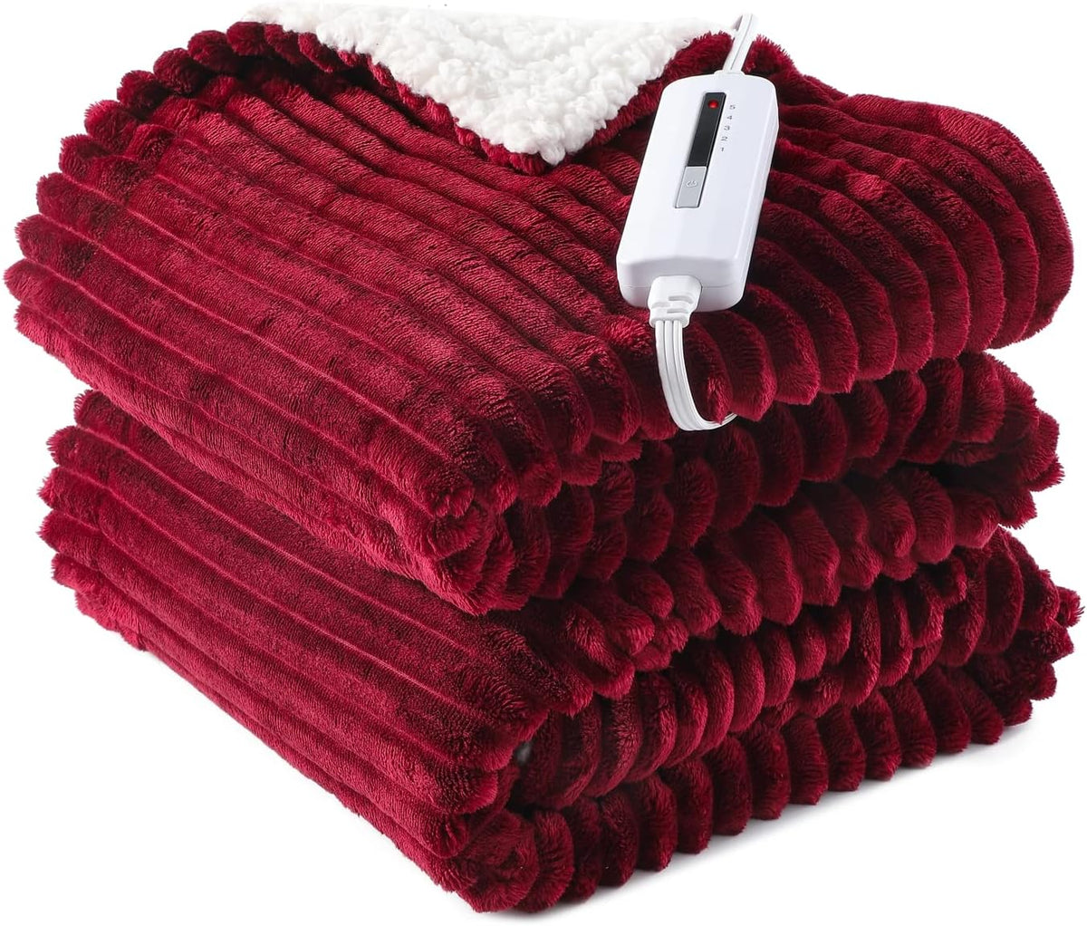 Red 50x60 inches Electric Heated Blanket Throw F948069